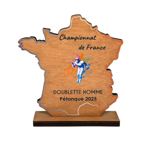 Trophée Création Bois Carte de France TD-5935 - TD-5936 - TD-5937