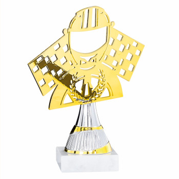 Trophée laser métal Casque...