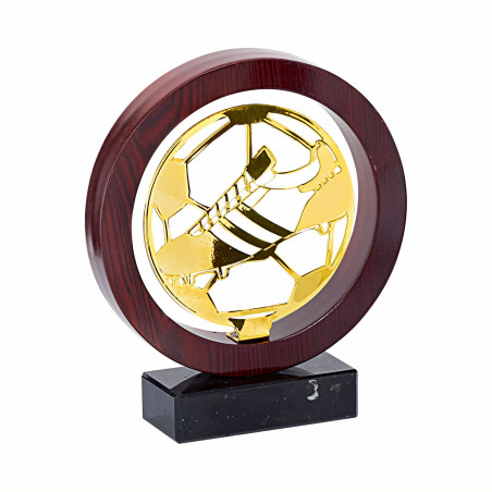 Trophée bois et métal Football - F-JX03