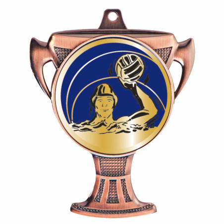 Médaille 80mmx70mm design coupe avec pastille F-Q-083