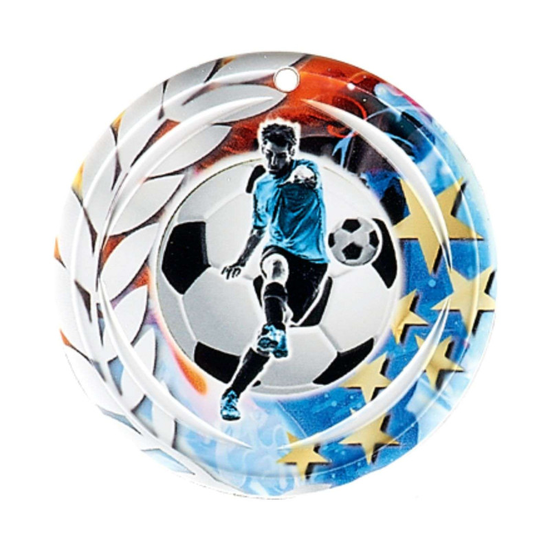 Médaille céramique couleurs 70mm Football F-NA13