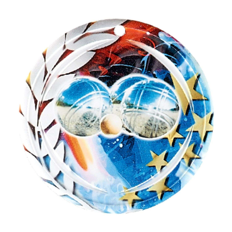 Médaille céramique couleurs 70mm Pétanque F-NA23