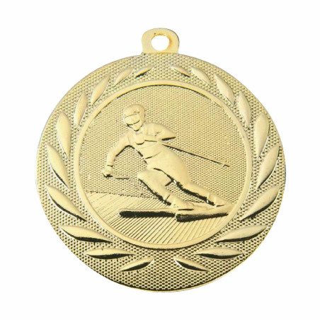 Médaille frappée 50mm ski avec gravure offerte B-BS-DI5000.Q.01
