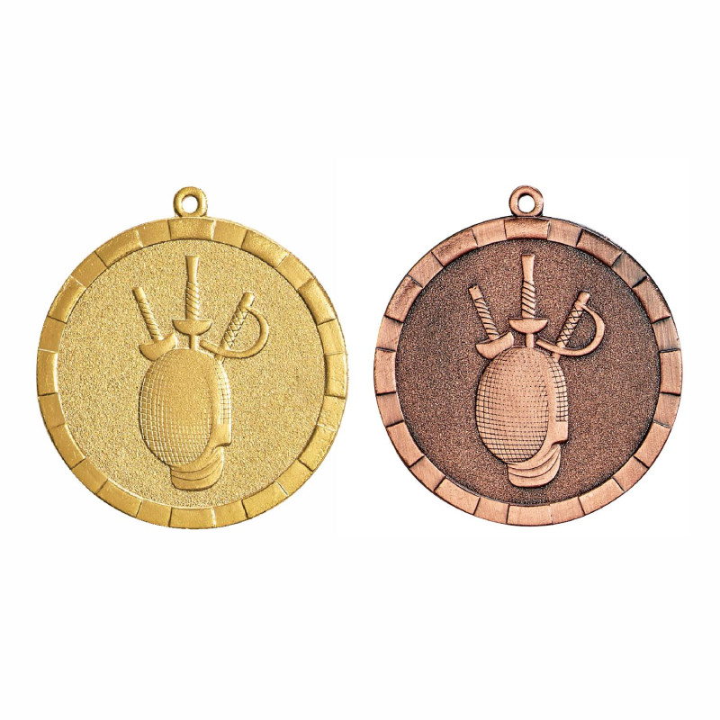 Médaille frappée 50mm Escrime avec gravure offerte T-MF53D