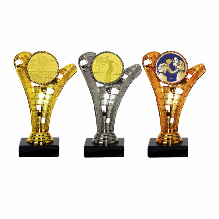 Trophée podium multisports avec pastille CH-AR1140