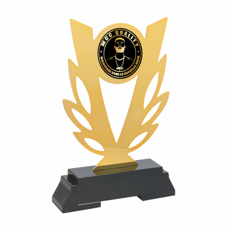 Trophée Laser Métal avec pastille B-L248