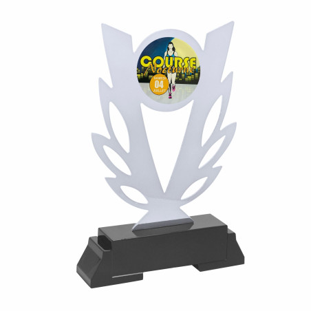 Trophée Laser Métal avec pastille B-L248