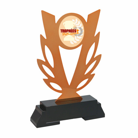 Trophée Laser Métal avec pastille B-L248