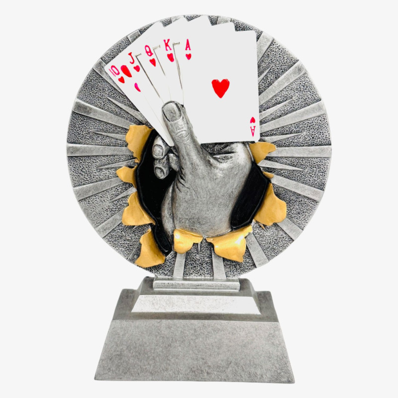 Trophée résine Poker et jeux de cartes B-R1004