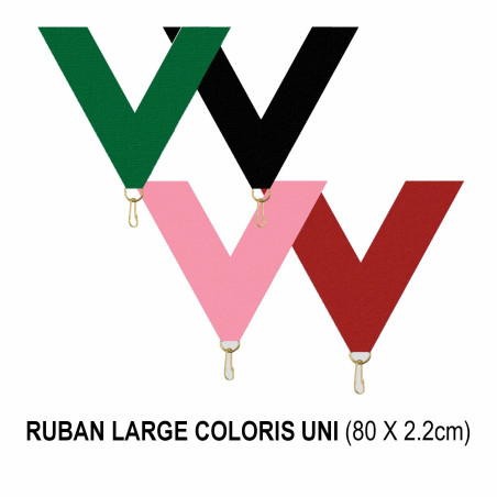 Ruban large coloris uni