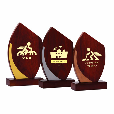 Trophée création bois podium - F-151-11 - F-151-12 - F-151-13