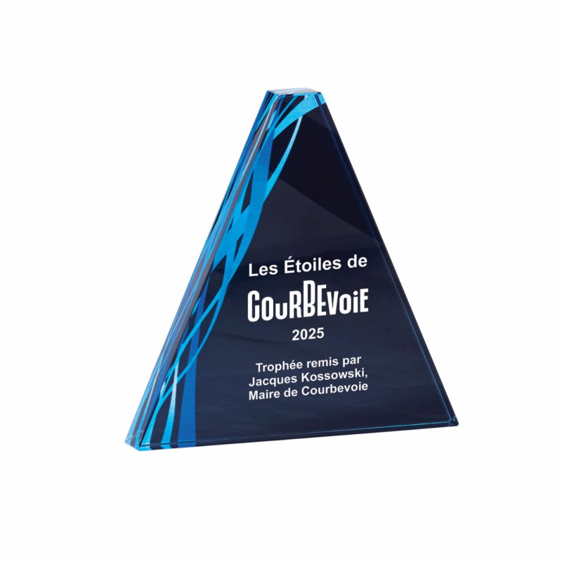 Trophée création verre triangle - F-165-41 - F-165-42 - F-165-43