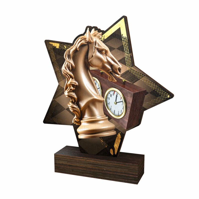 Trophée bois couleurs échecs - BA-WFSTAR001C.M4