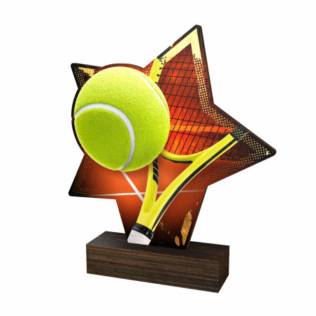 Trophée bois couleurs tennis - BA-WFSTAR001C.M5