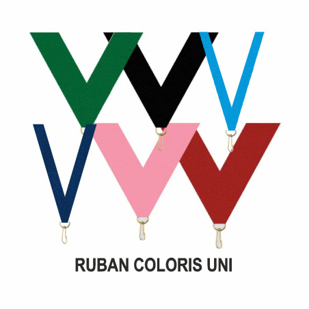 Ruban fin/large coloris uni