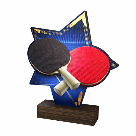 Trophée bois couleurs tennis de table - BA-WFSTAR001C.M6