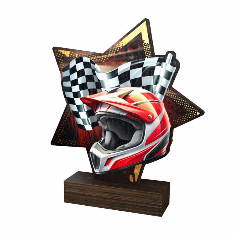 Trophée bois couleurs auto/moto - BA-WFSTAR001C.M7