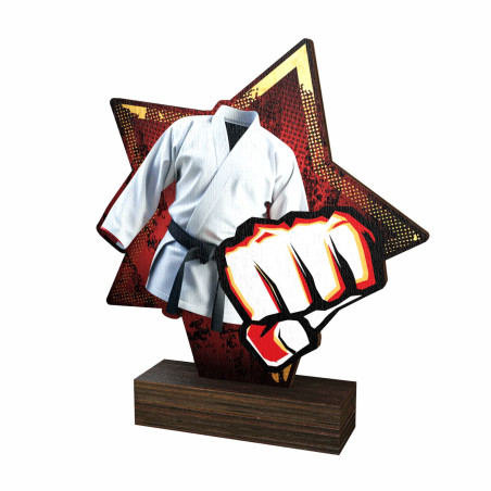 Trophée bois couleurs karaté - BA-WFSTAR001C.M9