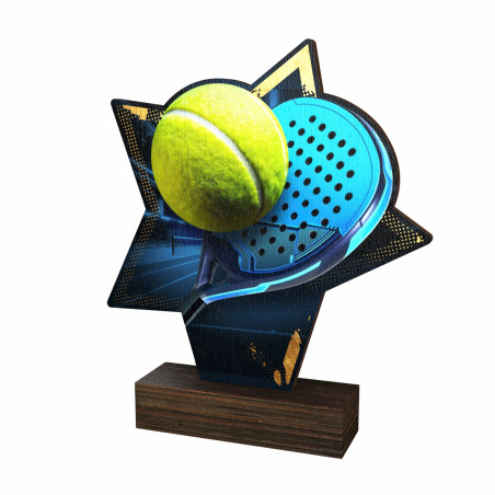 Trophée bois couleurs padel/squash - BA-WFSTAR001C.M10