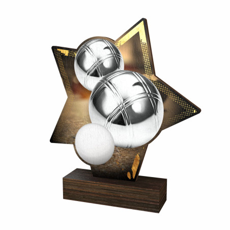 Trophée bois couleurs pétanque - BA-WFSTAR001C.M13