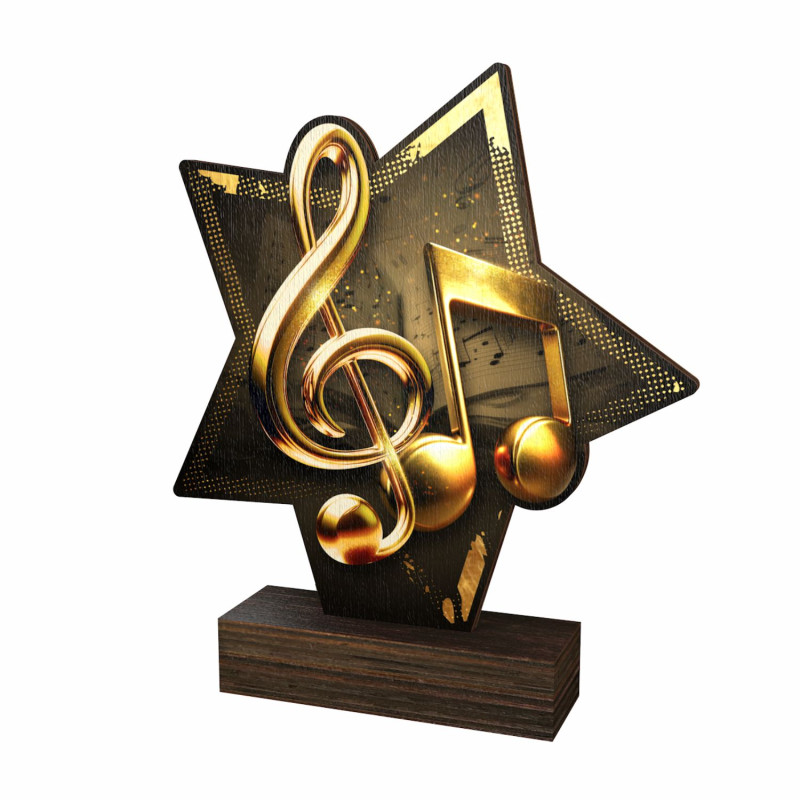 Trophée bois couleurs musique - BA-WFSTAR001C.M18