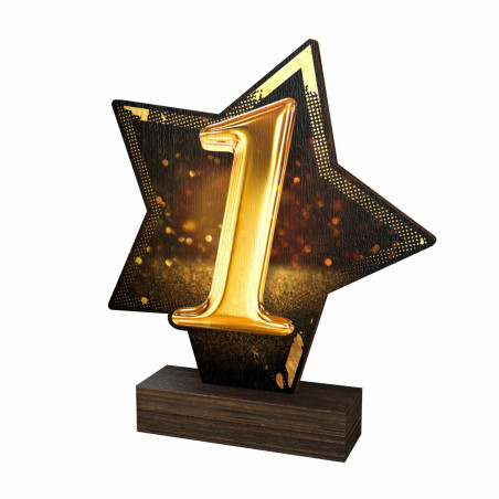 Trophée bois couleurs n°1 - BA-WFSTAR001A.M27