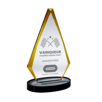 Trophée création verre -...
