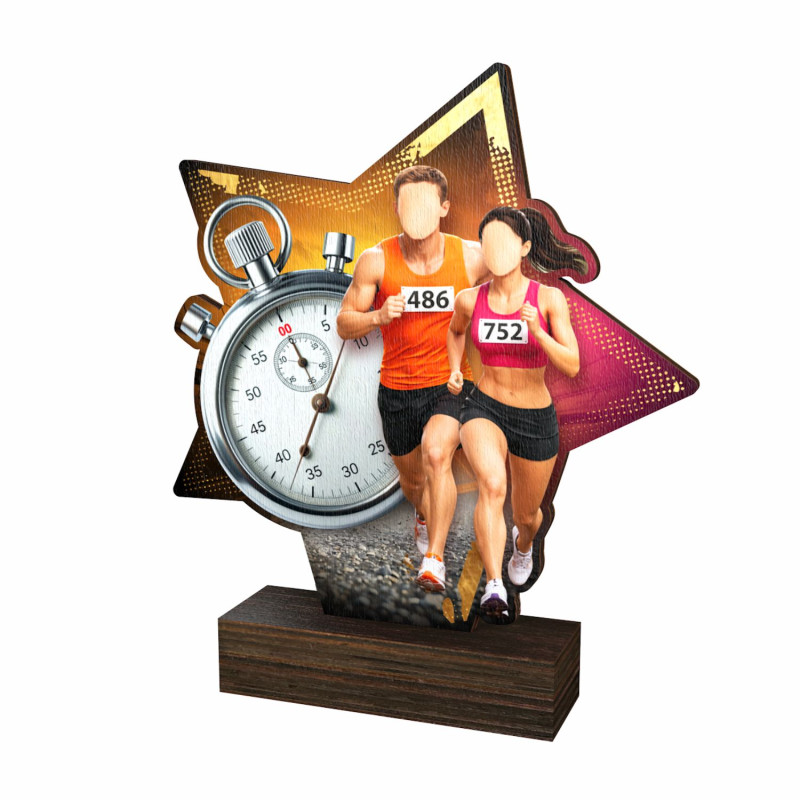 Trophée bois couleurs cross - BA-WFSTAR001C.M49