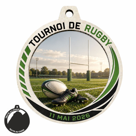 Médaille Création Sport Bois isorel 50 ou 70mm - TD-ISO-50 - TD-ISO-70 Rugby