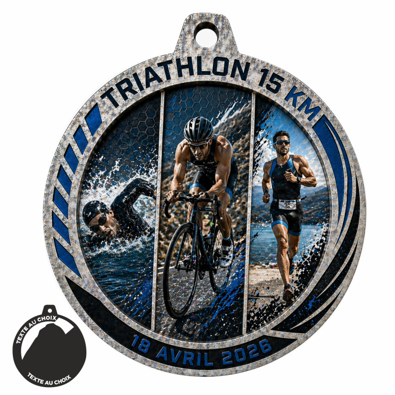 Médaille Création Sport Bois isorel 50 ou 70mm - TD-ISO-50 - TD-ISO-70 Triathlon