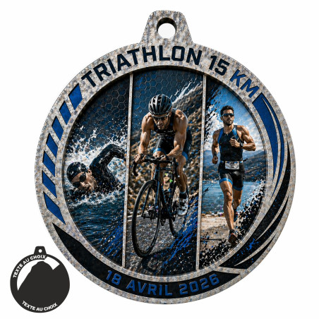 Médaille Création Sport Bois isorel 50 ou 70mm - TD-ISO-50 - TD-ISO-70 Triathlon