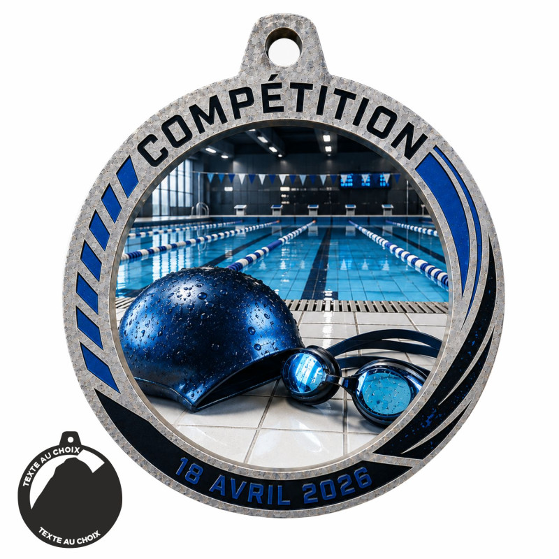 Médaille Création Sport Bois isorel 50 ou 70mm - TD-ISO-50 - TD-ISO-70 Natation