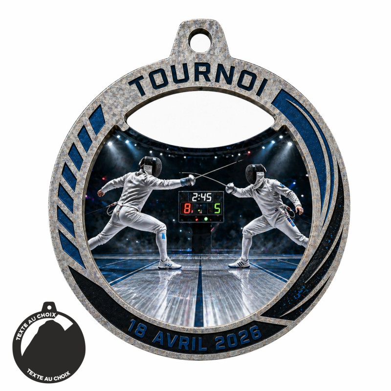 Médaille Création Sport Bois isorel 50 ou 70mm - TD-ISO-50 - TD-ISO-70 Escrime