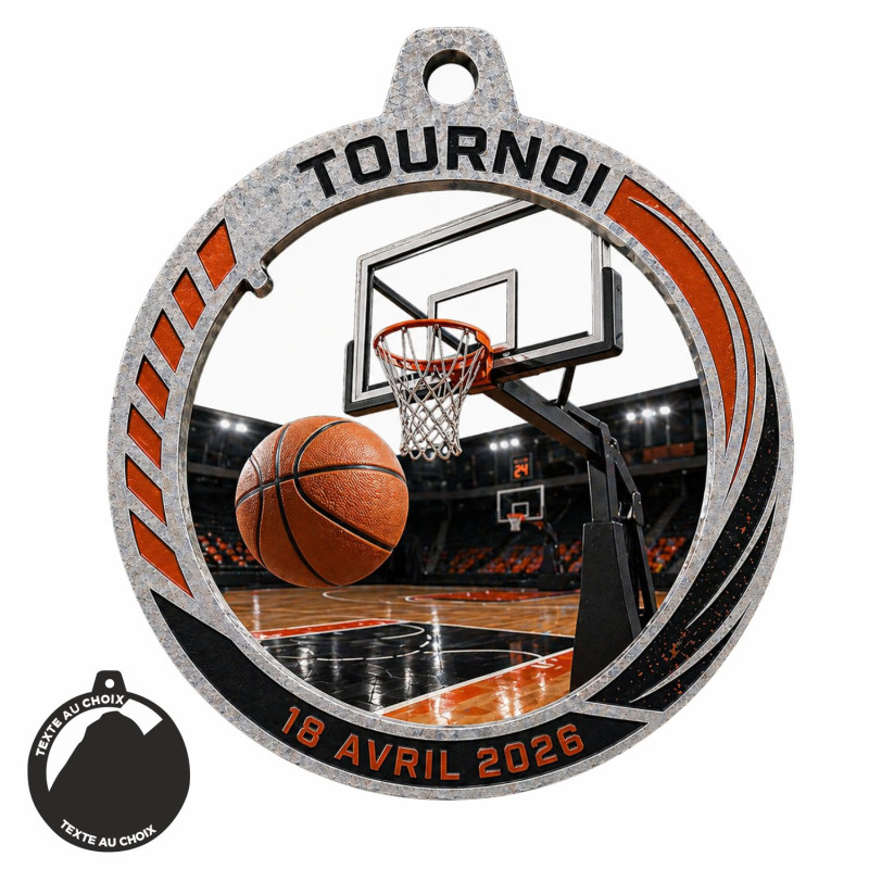 Médaille Création Sport Bois isorel 50 ou 70mm - TD-ISO-50 - TD-ISO-70 Basket