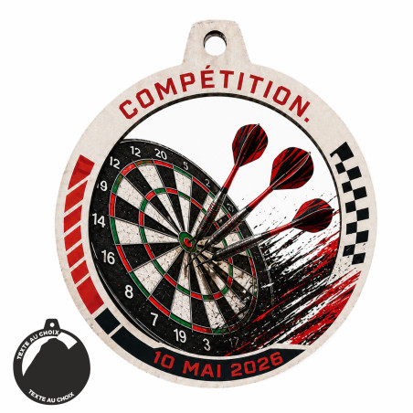 Médaille Création Sport Bois isorel 50 ou 70mm - TD-ISO-50 - TD-ISO-70 Fléchettes
