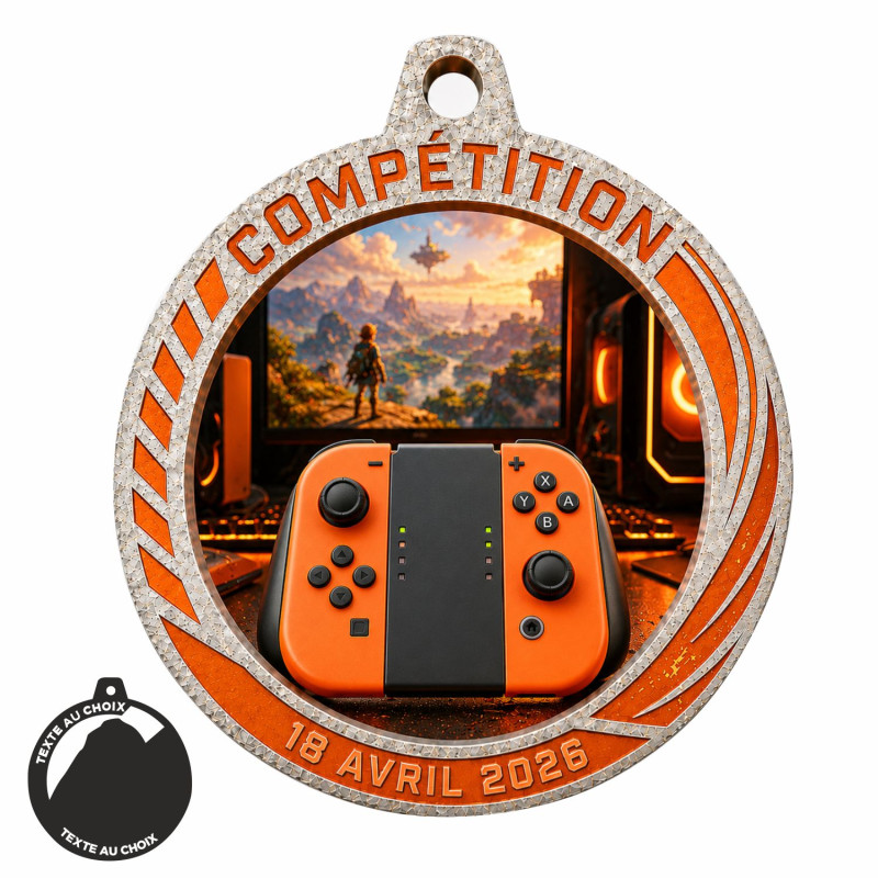 Médaille Création Sport Bois isorel 50 ou 70mm - TD-ISO-50 - TD-ISO-70 Jeux vidéo Gaming 3