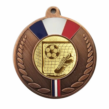 Médaille 50mm avec pastille modèle tricolore multisports - CA-FE033