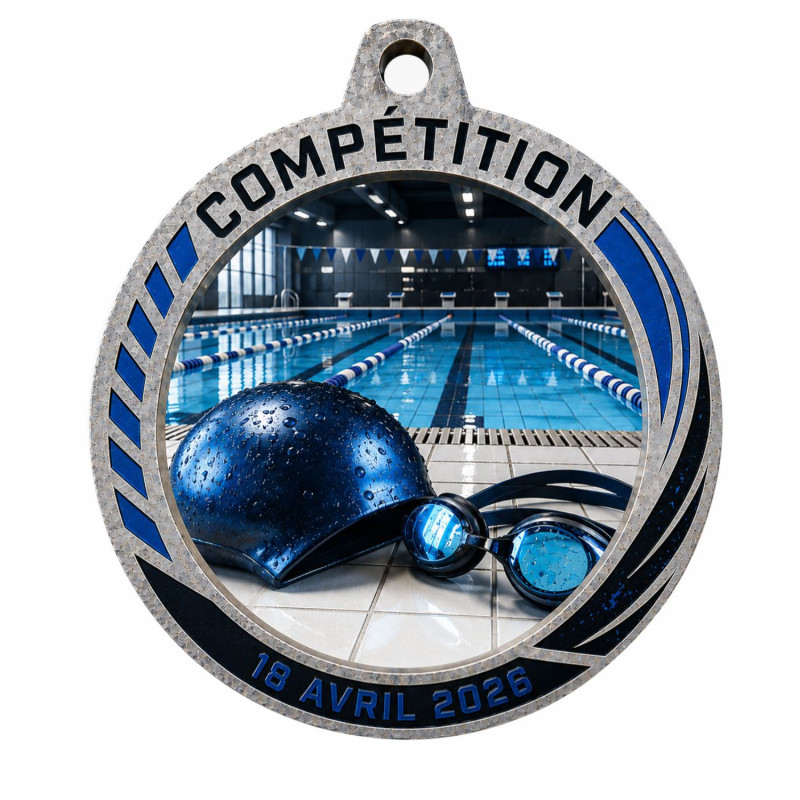 Médaille Création Sport Bois isorel 50 ou 70mm - TD-ISO-50 - TD-ISO-70 Natation