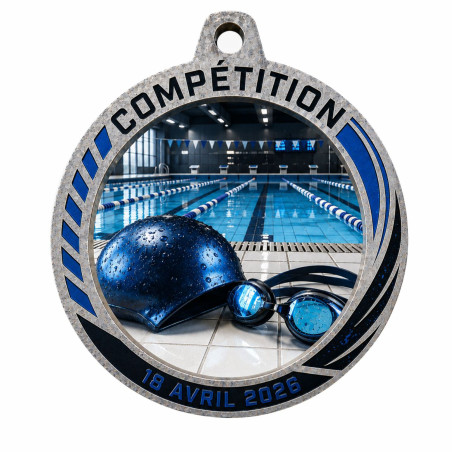 Médaille Création Sport Bois isorel 50 ou 70mm - TD-ISO-50 - TD-ISO-70 Natation