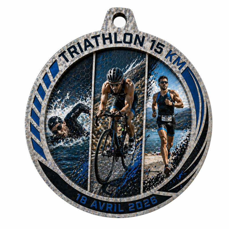 Médaille Création Sport Bois isorel 50 ou 70mm - TD-ISO-50 - TD-ISO-70 Triathlon