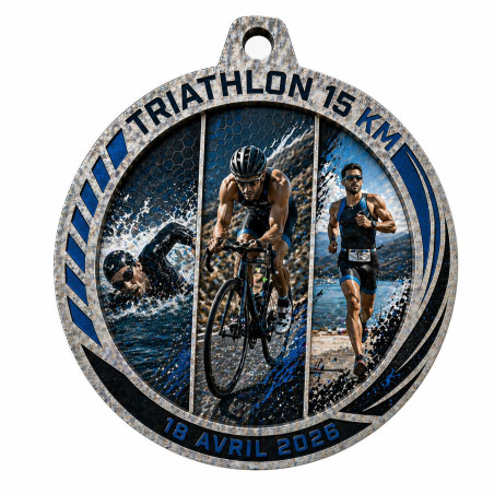 Médaille Création Sport Bois isorel 50 ou 70mm - TD-ISO-50 - TD-ISO-70 Triathlon