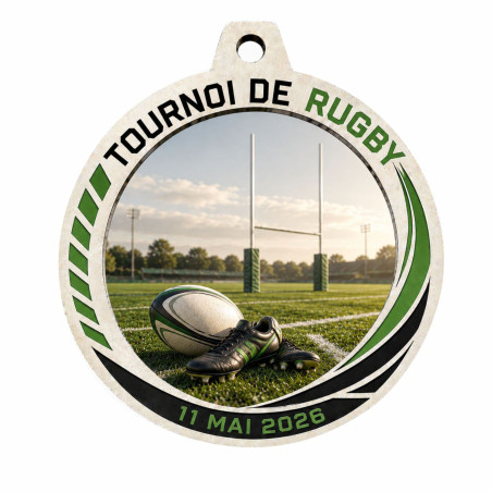 Médaille Création Sport Bois isorel 50 ou 70mm - TD-ISO-50 - TD-ISO-70 Rugby