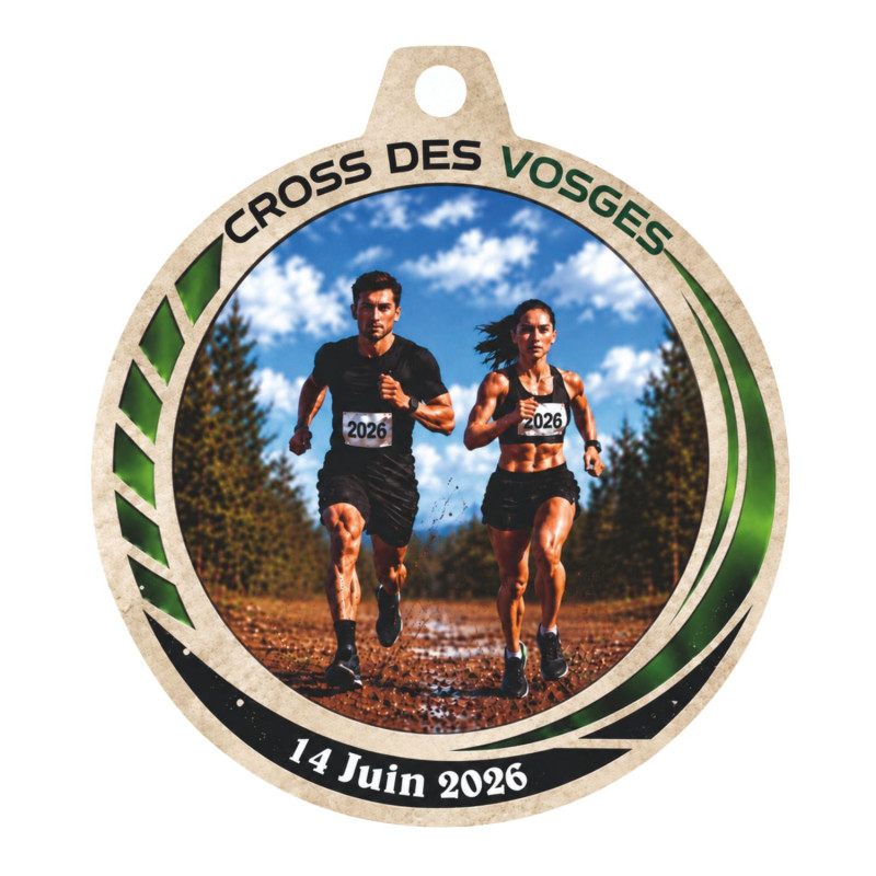 Médaille Création Sport Bois isorel 50 ou 70mm - TD-ISO-50 - TD-ISO-70 Cross