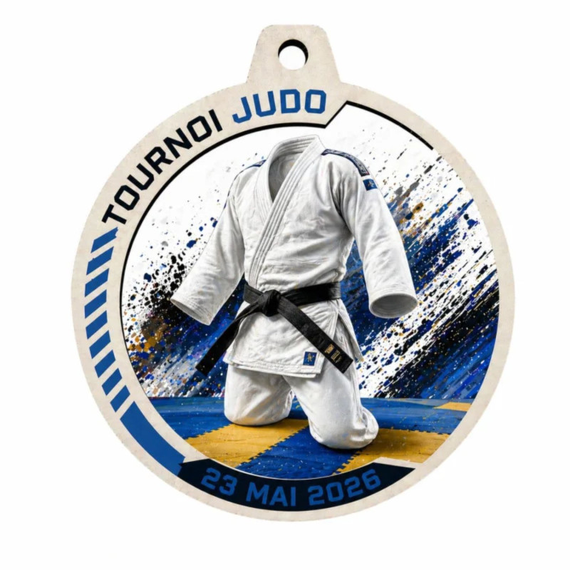 Médaille Création Sport Bois isorel 50 ou 70mm à personnaliser - TD-ISO-50 - TD-ISO-70 Judo