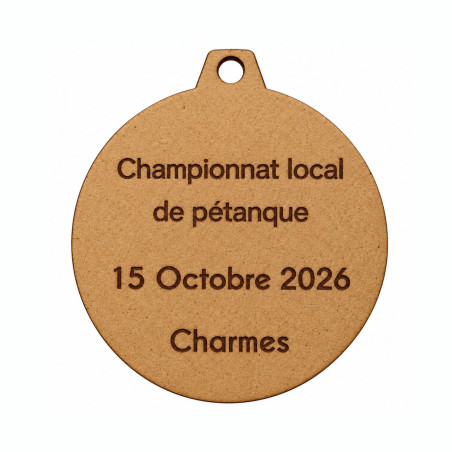 Médaille création ronde sur mesure en isorel gravée - TD-ISO-01R - TD-ISO-02R - TD-ISO-03R