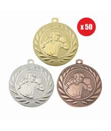 Pack de 50 Médailles Frappées 50mm Boxe - BS-DI5000.P.01 - BS-DI5000.P.02 - BS-DI5000.P.27 x50