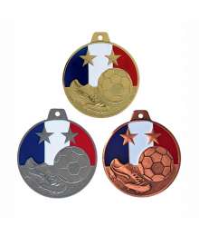 Médaille Frappée Football Tricolore 50mm - F-010