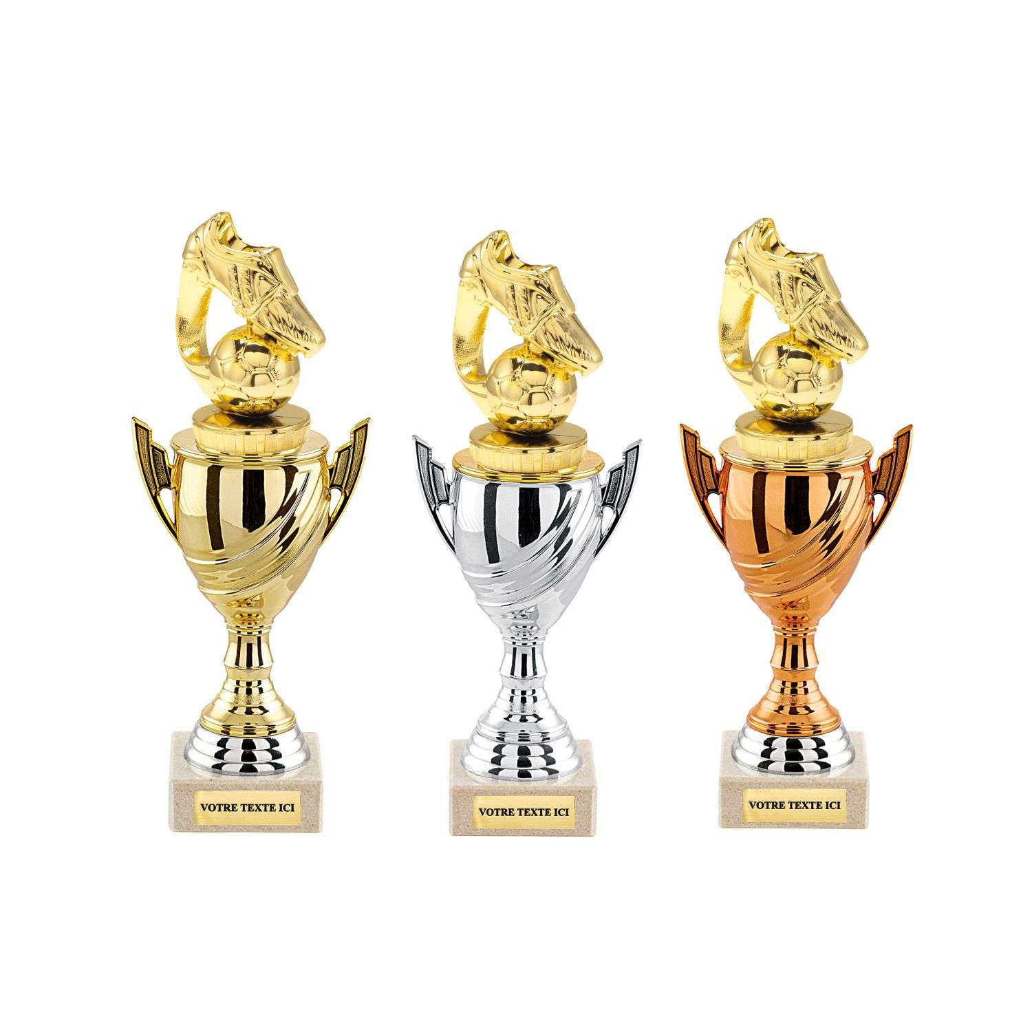 Larius Group Trophée de Football avec Gravure au Choix - Extra Large (245  mm, 460 g) - Trophée - Ballon de Football doré (Votre Texte personnalisé) :  : Sports et Loisirs