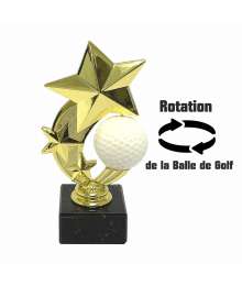 Trophée Spécial Golf ABS métallisé avec balle de golf rotative S-38236