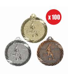 Pack de 100 Médailles Frappée 32mm Football - F-NX06x100
